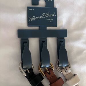 Universal Thread Trio Belt Set with Gold and Silver Buckles